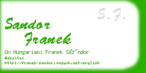 sandor franek business card